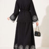 Hem and ankle embroidered two-piece set Black - Afbeelding 3