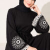 Hem and ankle embroidered two-piece set Black - Afbeelding 4