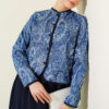 Ethnic Pattern Jacket and Skirt Set Navy Blue – Image 2