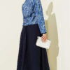 Ethnic Pattern Jacket and Skirt Set Navy Blue – Image 3