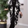 Ethnic Pattern Knit Three-Piece Set with Vest Black – Image 3