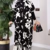 Ethnic Pattern Knit Three-Piece Set with Vest Black – Image 5