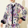 Ethnic Pattern Half-Button Dress Lilac – Bild 2