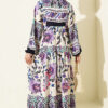 Ethnic Pattern Half-Button Dress Lilac – Bild 3
