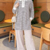 Zip-Detail Striped Tunic Brown – Bild 2