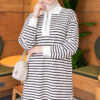 Zip-Detail Striped Tunic Brown – Bild 3