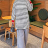 Zip-Detail Striped Tunic Black - immagine 4