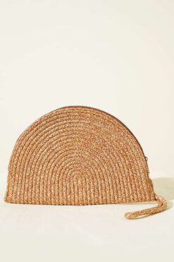 Alternative view of Zipper Detail Woven Bag Latte