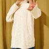 Zipper Detail Knit Tunic Beige