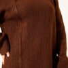 Zipper Detail Knit Tunic Brown - Imagen 4