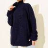 Zipper Detail Knit Tunic Navy Blue