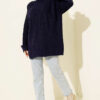 Zipper Detail Knit Tunic Navy Blue – Image 2