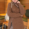Zipper Detail Knit Tunic Latte