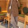 Zipper Detail Knit Tunic Latte – Bild 2