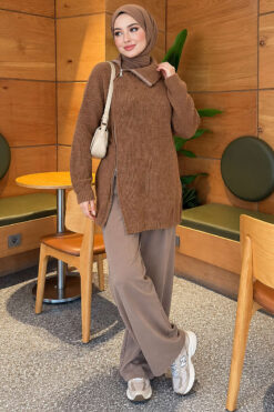 Alternative view of Zipper Detail Knit Tunic Latte