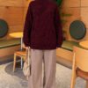 Zipper Detail Knit Tunic Plum - Imagen 2