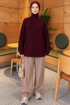 Alternative view of Zipper Detail Knit Tunic Plum