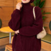 Zipper Detail Knit Tunic Plum - Imagen 3