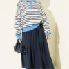 Zipper Neck Striped Knit Tunic Blue - Imagen 2