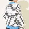 Zipper Neck Striped Knit Tunic Blue - Imagen 3