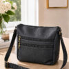Zippered Five-Compartment Crossbody Bag Black – Bild 2