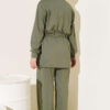 Zip-up Waistband Ribbed Turtleneck Two-Piece Set Khaki - Afbeelding 3