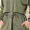 Zip-up Waistband Ribbed Turtleneck Two-Piece Set Khaki - Afbeelding 4