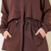 Zip-up Waistband Ribbed Turtleneck Two-Piece Set Brown – Bild 4