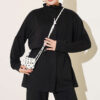 Zip-up Waistband Ribbed Turtleneck Two-Piece Set Black – Bild 2