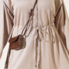Zip-up Waist Tapered Hem Set with Piping Beige – Bild 4