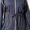 Zip-up Waist Tapered Hem Set with Piping Smoke - الصورة 4