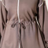 Zip-up Waist Tapered Hem Set with Piping Mink - الصورة 4