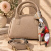 Zip-up scarf detail handbag Beige