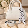 Zip-up scarf detail handbag White