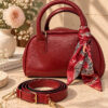 Zip-up scarf detail handbag Burgundy