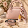 Zip-up scarf detail handbag Powder Pink