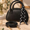 Zip-up scarf detail handbag Black
