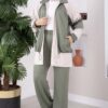 Zip-up Sweatshirt and Jogger Two-Piece Set Khaki - Imagen 3
