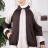 ⁦Zip-up Sweatshirt and Jogger Two-Piece Set Brown⁩ - الصورة ⁦2⁩