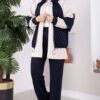 ⁦Zip-up Sweatshirt and Jogger Two-Piece Set Navy Blue⁩ - الصورة ⁦3⁩