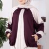Zip-up Sweatshirt and Jogger Two-Piece Set Plum - الصورة 2