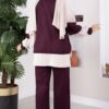 Zip-up Sweatshirt and Jogger Two-Piece Set Plum - الصورة 4