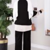 ⁦Zip-up Sweatshirt and Jogger Two-Piece Set Black⁩ - الصورة ⁦4⁩
