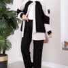 ⁦Zip-up Sweatshirt and Jogger Two-Piece Set Black⁩ - الصورة ⁦3⁩