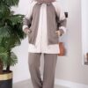 Zip-up Sweatshirt and Jogger Two-Piece Set Mink
