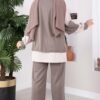 Zip-up Sweatshirt and Jogger Two-Piece Set Mink – Image 4