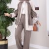 Zip-up Sweatshirt and Jogger Two-Piece Set Mink – Image 3