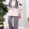 Zip-up Hooded French Terry Two-Piece Set Grey - immagine 3