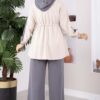 Zip-up Hooded French Terry Two-Piece Set Grey - immagine 5