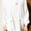 Zip-up Shirt Collar Coat White – Bild 4